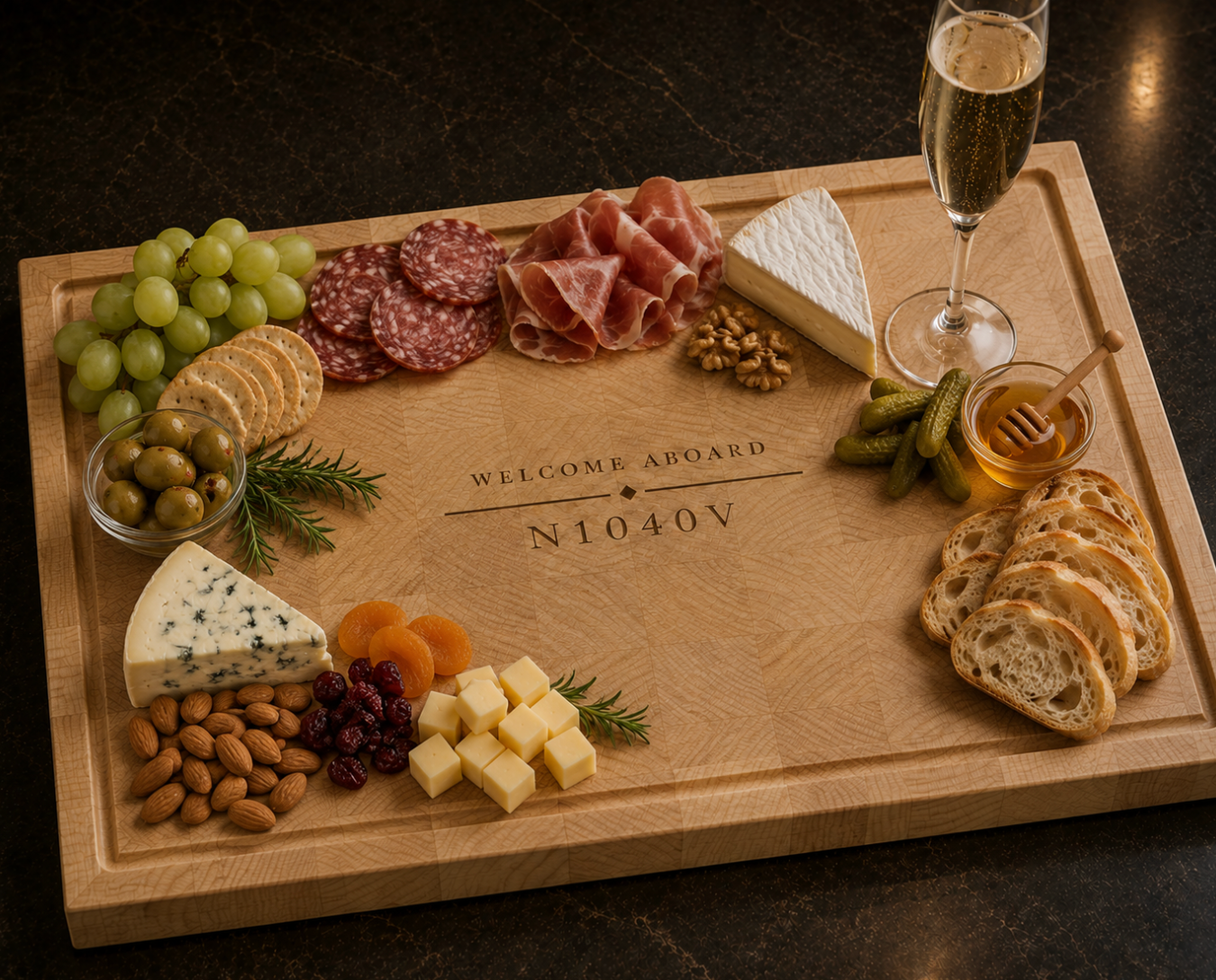 Aircraft or Operator Branded Charcuterie Board, End Grain | Maple